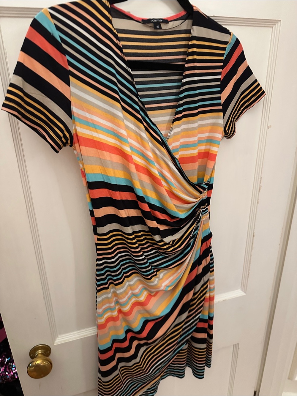 Apt. 9 Multi-Color Striped Wrap Midi Dress